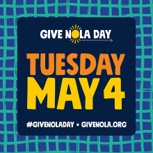GiveNOLA logo with date Tuesday May 4